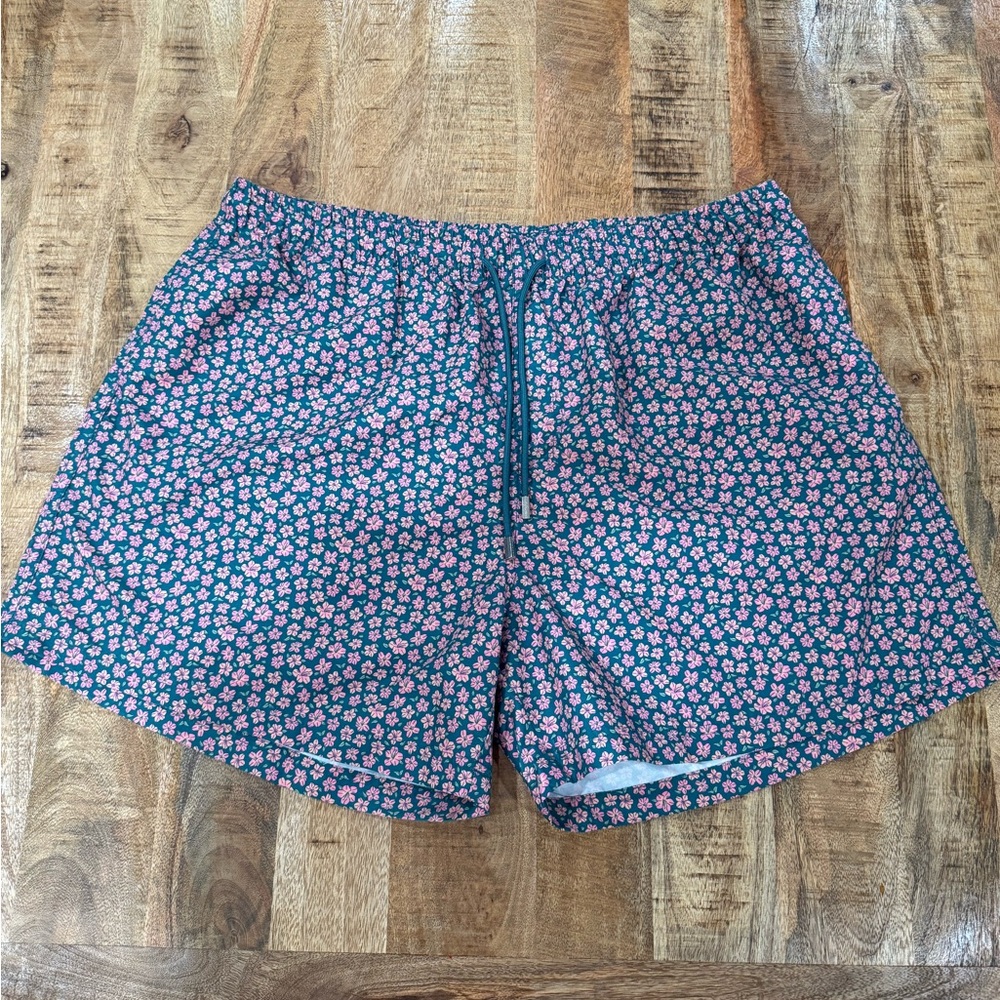 Southern Marsh Navy Shorts with Pink Floral Print